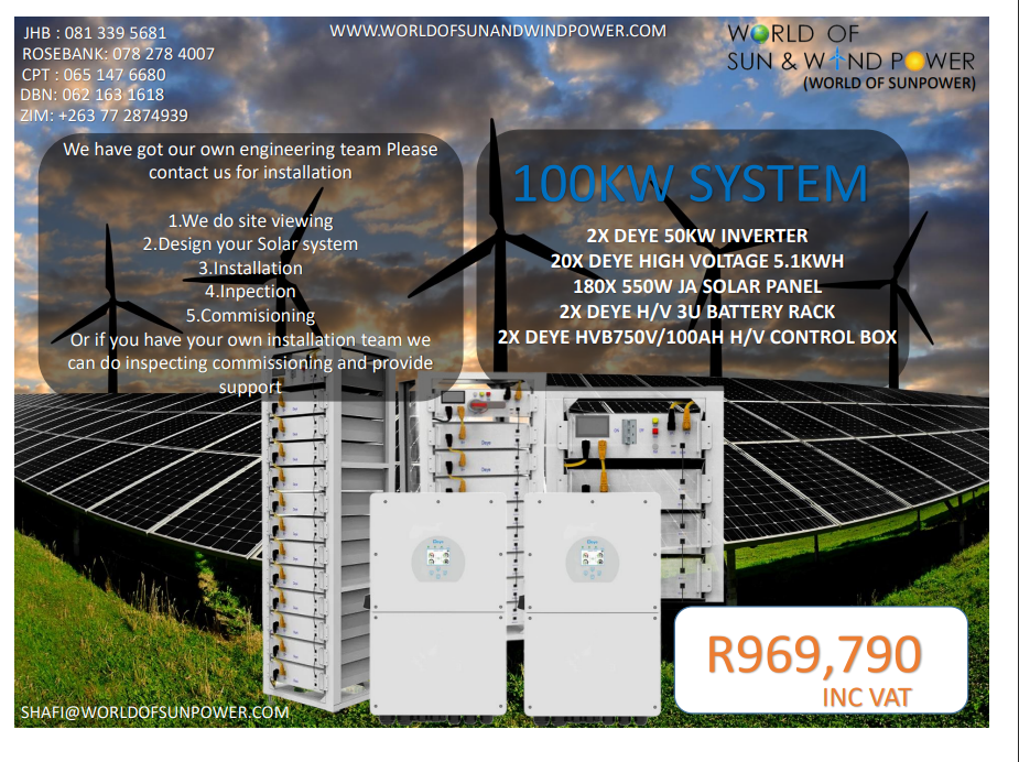 100kw Deye System - World Of Sun & Windpower